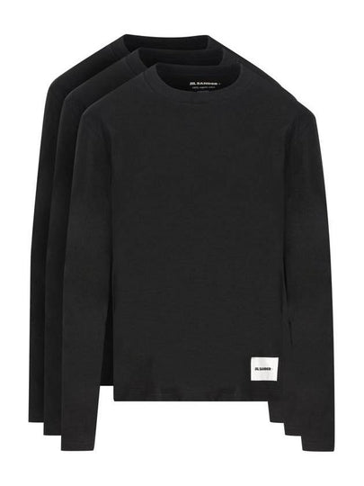 Women's Organic Cotton Long Sleeve T Shirt 3 Pack Black - JIL SANDER - BALAAN 2