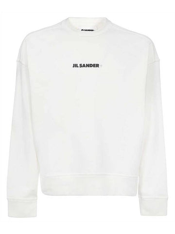 Logo Print Crew Neck Sweatshirt White - JIL SANDER - BALAAN 1