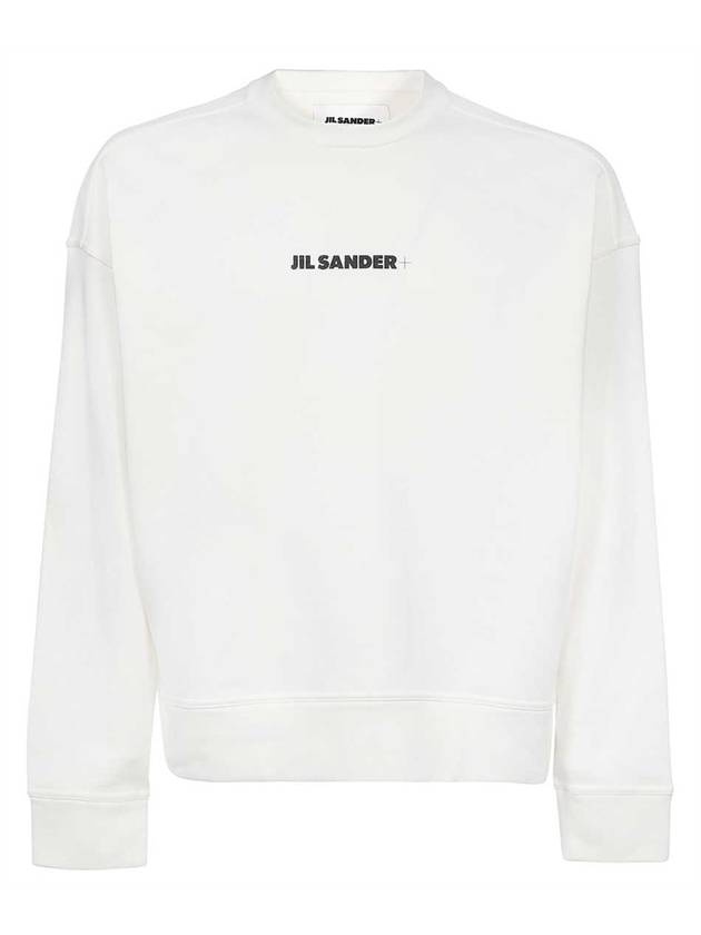 Logo Print Crew Neck Sweatshirt White - JIL SANDER - BALAAN 1