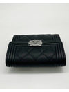 Boy  Small Flap Wallet Caviar Leather & Ruthenium Black - CHANEL - BALAAN 5