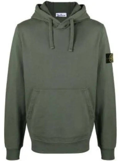 Logo Patch Drawstring Hoodie Dark Green - STONE ISLAND - BALAAN 2