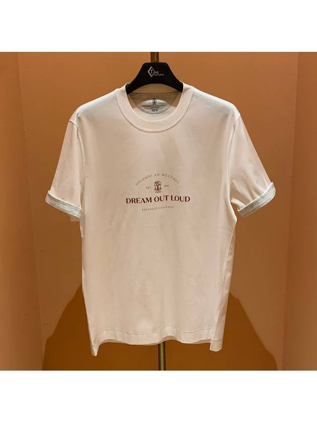 Slim Fit Logo Short Sleeve T-Shirt White - BRUNELLO CUCINELLI - BALAAN 2