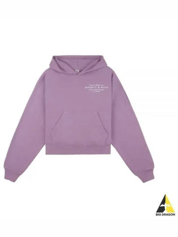 24 Health Initiative Cropped Hoodie Soft LavenderWhite WS070S410HS - SPORTY & RICH - BALAAN 1