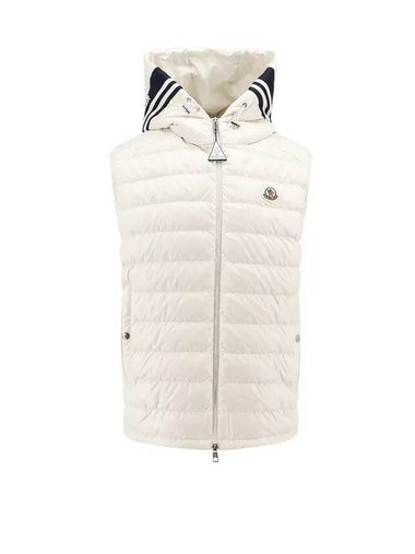 Clai Logo Patch Down Vest White - MONCLER - BALAAN 1