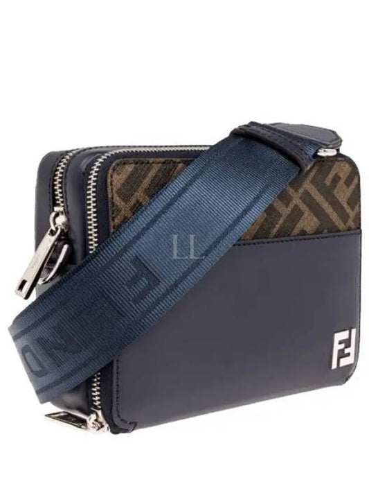 Square FF Camera Case Cross Bag Dark Blue - FENDI - BALAAN 2