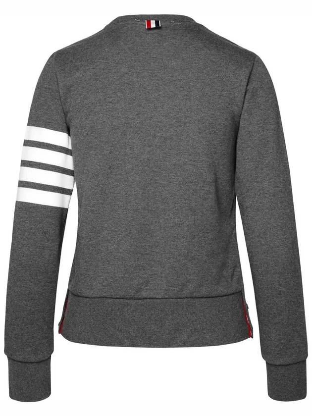 Engineered 4 Bar Stripe Loopback Jersey Knit Crewneck Sweatshirt Dark Grey - THOM BROWNE - BALAAN 4