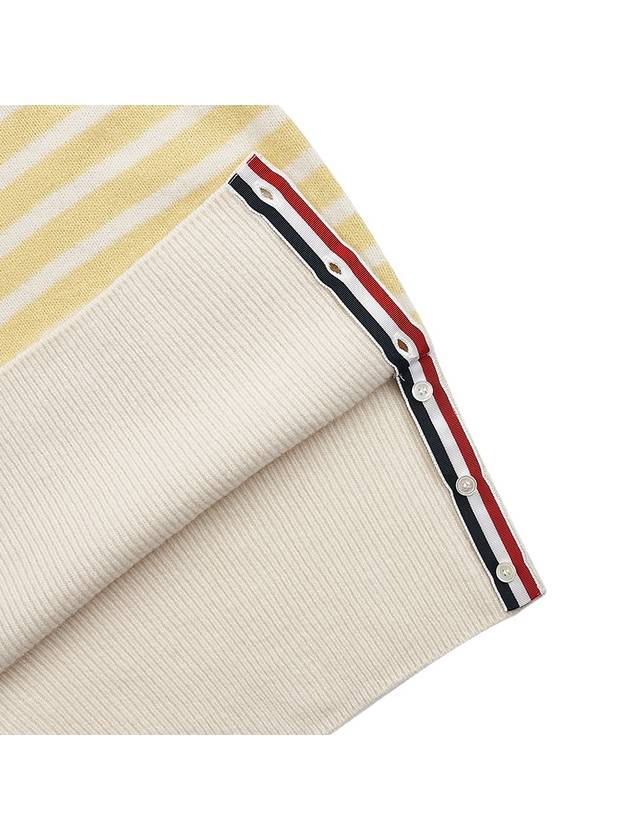 Striped jersey stitch short sleeve knit FKA413A Y8007 740 - THOM BROWNE - BALAAN 6