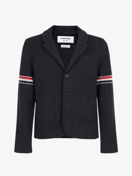 Arm Banding Texture Jacquard Wool Jacket Navy - THOM BROWNE - BALAAN 2