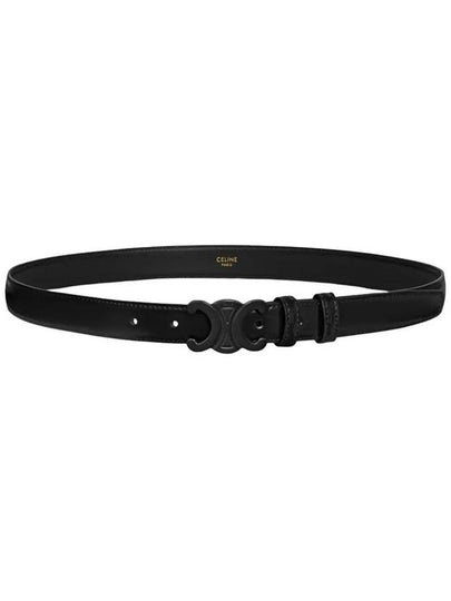 Triomphe Taurillon Medium Leather Belt Black - CELINE - BALAAN 2