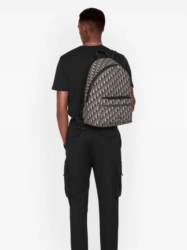 Oblique Rider Backpack Black Beige - DIOR - BALAAN 7