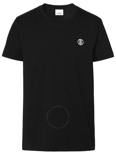 Embroidered Monogram Motif Cotton Short Sleeve T-Shirt Black - BURBERRY - BALAAN 2