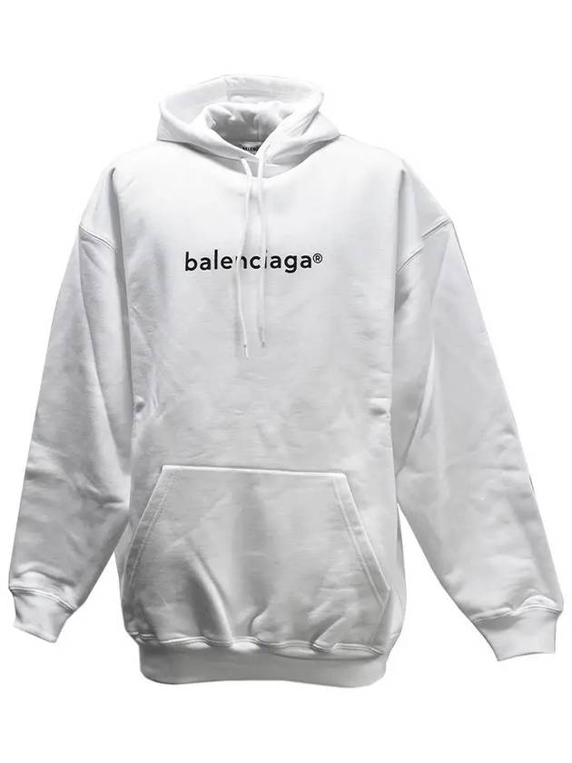 Women's logo printed oversized Hoodie top white - BALENCIAGA - BALAAN 3