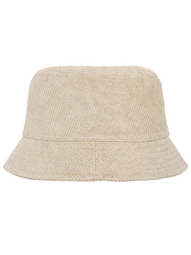 Hailey Black Logo Corduroy Bucket Hat Beige - ISABEL MARANT - BALAAN 4