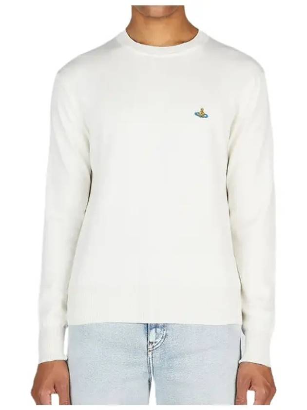 ORB Embroidered Crew Neck Knit Top Cream - VIVIENNE WESTWOOD - BALAAN 3