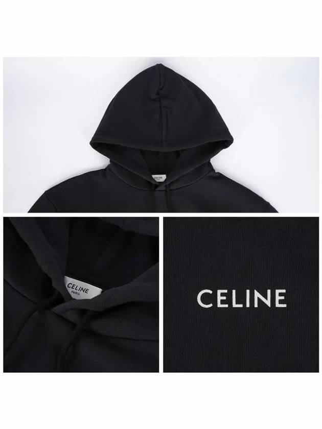 2Y958670Q CAD8 Logo Cotton Fleece Loose Hoodie - CELINE - BALAAN 5