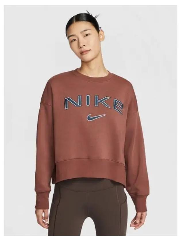 Sportswear Phoenix Fleece Sweatshirt Red Sepia - NIKE - BALAAN 2