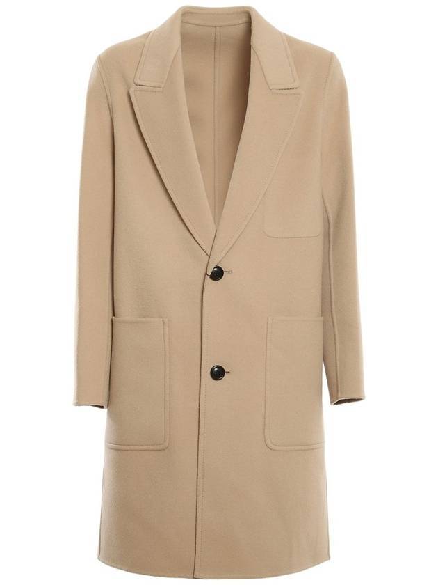 Men's Wool Cashmere Single Coat Champagne - AMI - BALAAN.