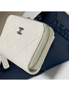 Classic zipper card wallet white caviar silver women s AP0216 - CHANEL - BALAAN 3