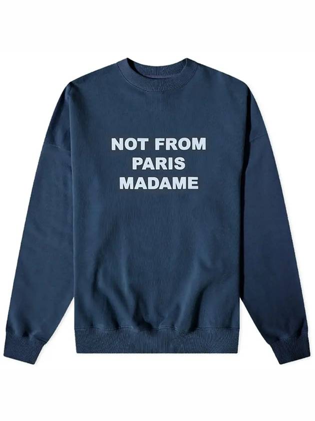 Slogan Print Long Sleeve Sweatshirt SW102 NAVY - DROLE DE MONSIEUR - BALAAN 1