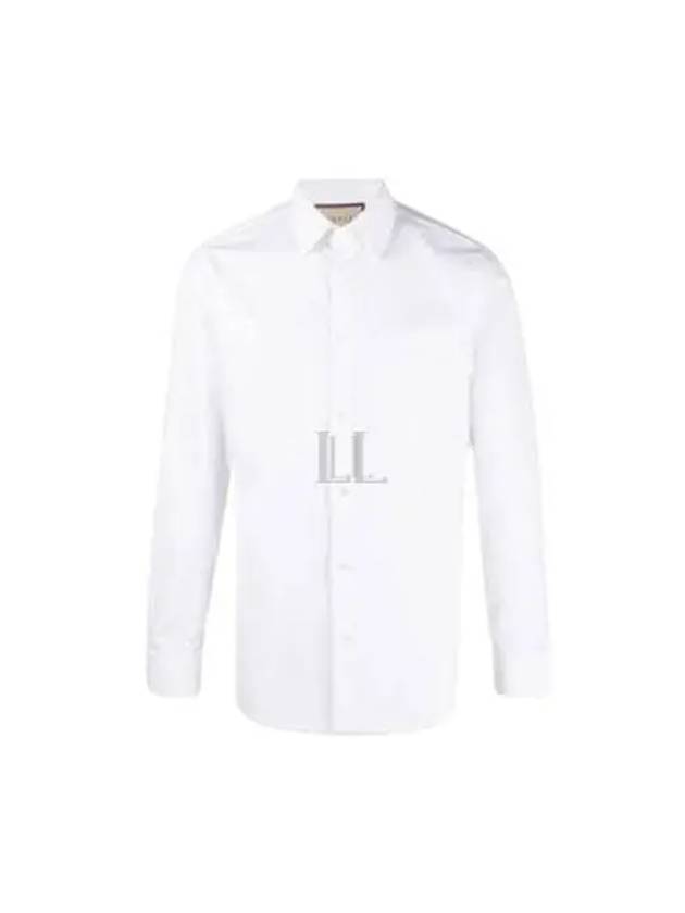 Double G Cotton Silk Long Sleeve Shirt White - GUCCI - BALAAN 2