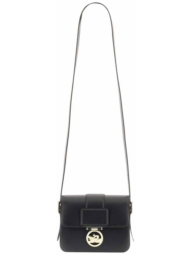 Box Trot Logo Small Leather Cross Bag Black - LONGCHAMP - BALAAN 3