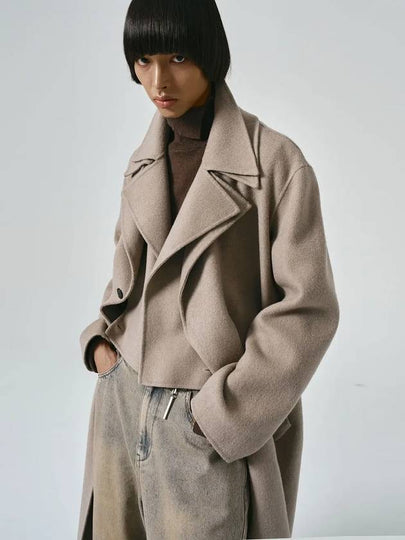 Neuer handmade cashmere layered trench coat sand beige - NOIRER - BALAAN 2