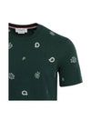 Embroidery Logo Cotton Short Sleeve T-Shirt Green - THOM BROWNE - BALAAN 5