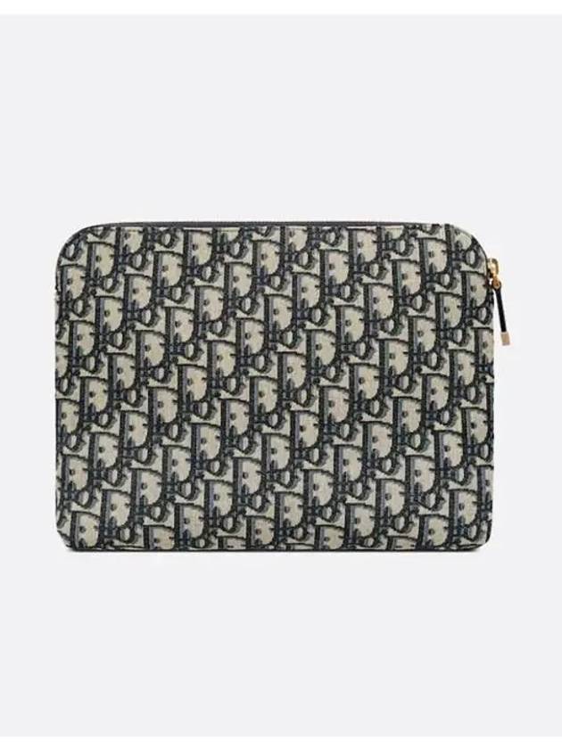 Oblique Jacquard Travel Kit Clutch Bag Blue - DIOR - BALAAN 4