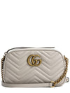 GG Marmont Small Leather Cross Bag Light Grey - GUCCI - BALAAN 2