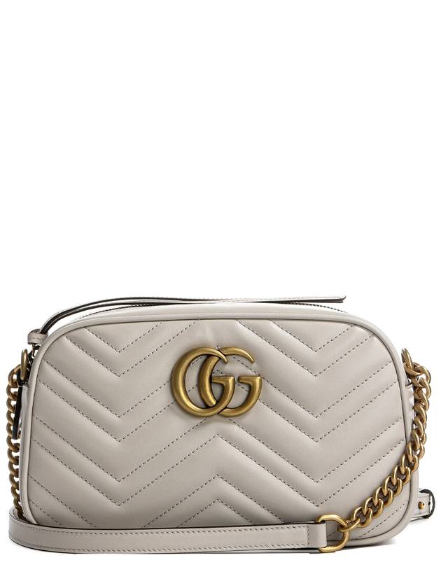 GG Marmont Small Leather Cross Bag Light Grey - GUCCI - BALAAN 2