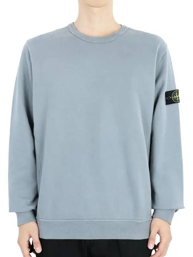 Wappen Patch Crew Neck Cotton Sweatshirt Green Grey - STONE ISLAND - BALAAN 2