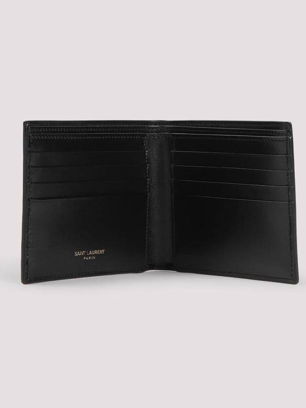 Tiny Monogram Half Wallet Black Gold - SAINT LAURENT - BALAAN 4