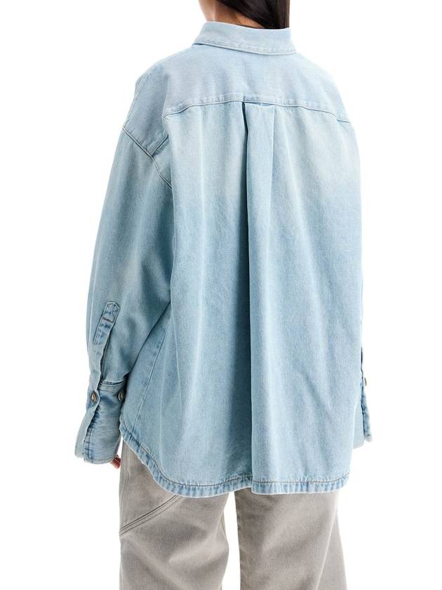 denim overshirt with slit detail - THE ATTICO - BALAAN 3