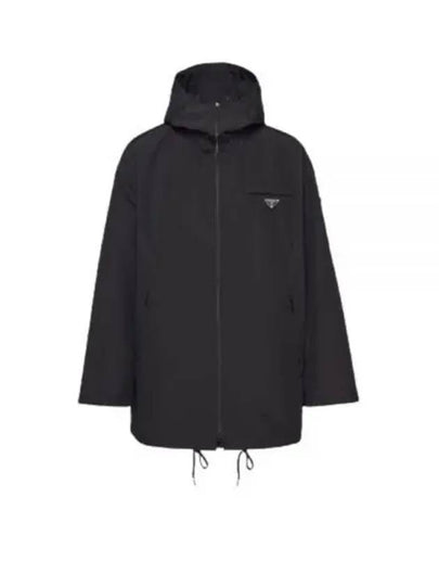 Technical Poplin Hooded Raincoat Black - PRADA - BALAAN 2