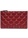 Women s RW2P0Q70NAP Candy Stud Red Clutch Bag - VALENTINO - BALAAN 1