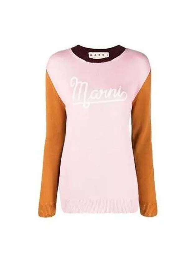 Women s color block knit light pink GCMD0319Q0 UFC317 - MARNI - BALAAN 1