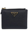 1ML050 Saffiano gold triangle logo half wallet - PRADA - BALAAN 2