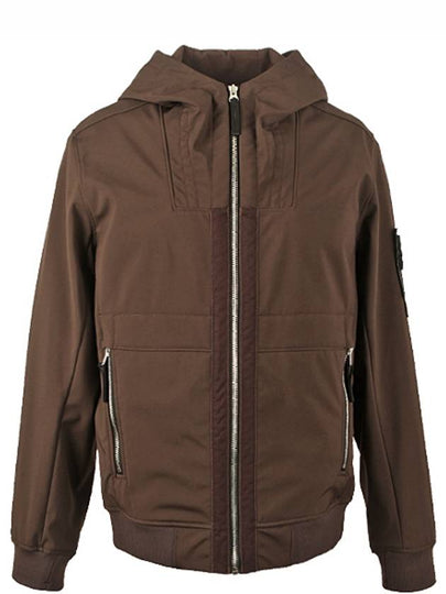 Wappen Patch Soft Shell Hooded Jacket Brown - STONE ISLAND - BALAAN 2