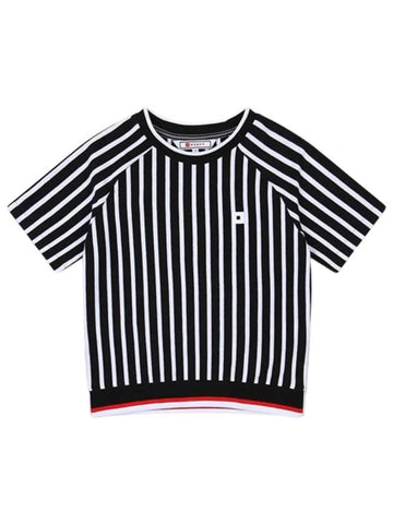 Stripe Short Sleeve T-shirt White Black - ONOFF - BALAAN 1