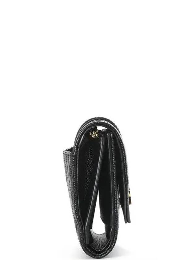 Monogram Envelope Compact Tri-Fold Matelasse Halfwallet Black - SAINT LAURENT - BALAAN 3