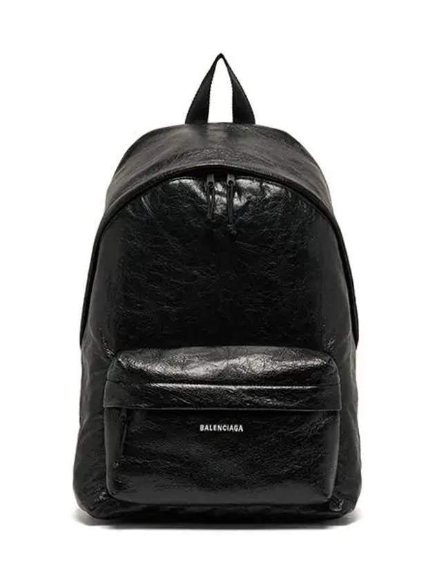 Explorer Logo Print Leather Backpack Black - BALENCIAGA - BALAAN 3