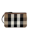 New Peyton Check Canvas Strap Clutch Bag Brown - BURBERRY - BALAAN 1