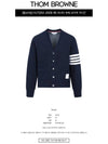 V-Neck 4 Bar Cardigan Navy - THOM BROWNE - BALAAN 3