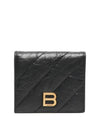 Crush Embellished Logo Card Wallet Black - BALENCIAGA - BALAAN 1