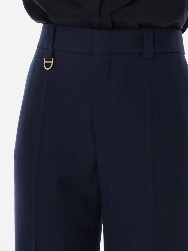 Women s Wool Wide High Waist Pants Navy - CHLOE - BALAAN 4