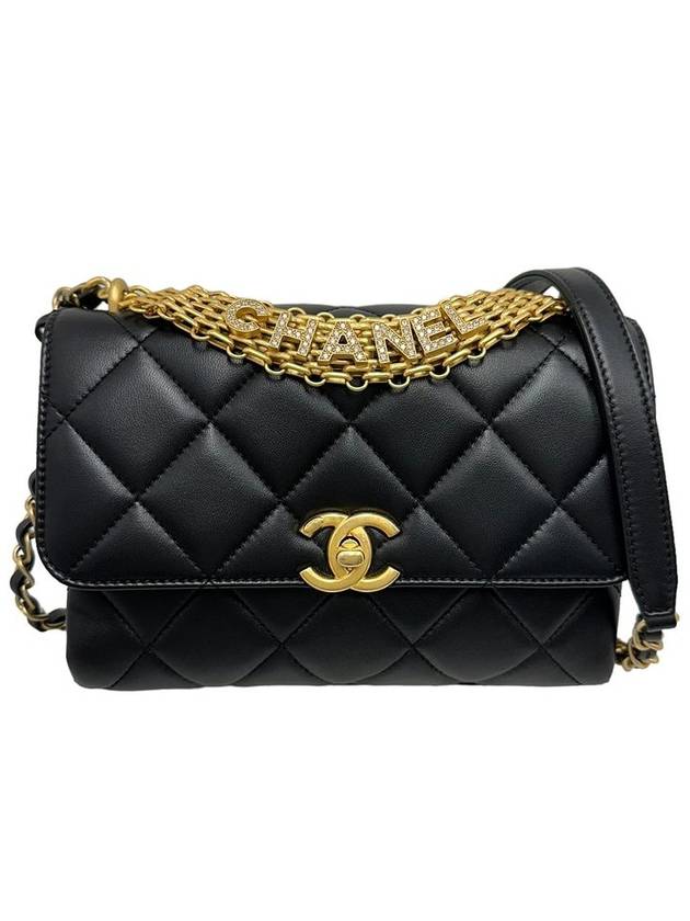 Women s AS3240 Lambskin Strass Gold Metal Shoulder Bag Built in Chip - CHANEL - BALAAN 1