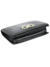 22 C330 Black Saffiano Leather Gold Plated Gancini Card Wallet - SALVATORE FERRAGAMO - BALAAN 3