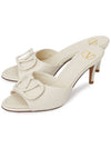 V Logo Sandals Heels White - VALENTINO - BALAAN 1