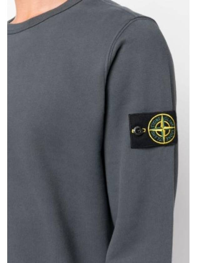 Brushed Cotton Fleece Garment Dyed Crewneck Sweatshirt Black - STONE ISLAND - BALAAN 8