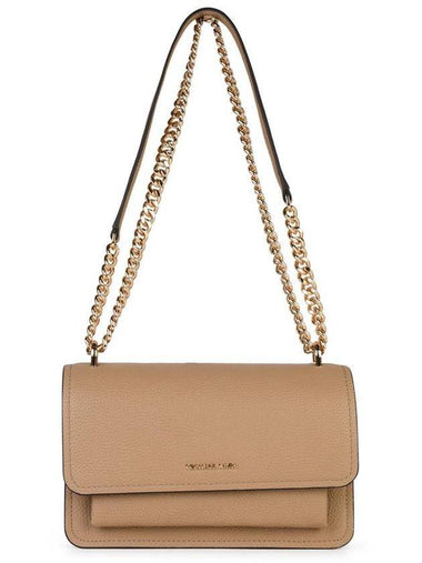 Michael Kors 'Claire' Beige Leather Crossbody Bag - MICHAEL KORS - BALAAN 1